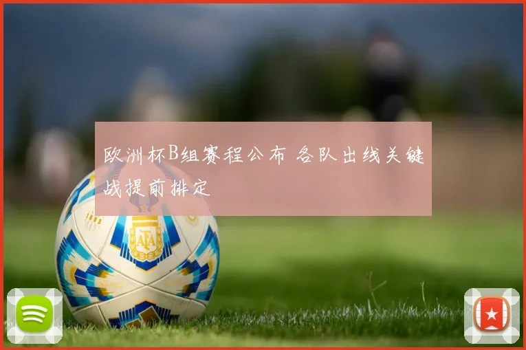 欧洲杯B组赛程公布 各队出线关键战提前排定